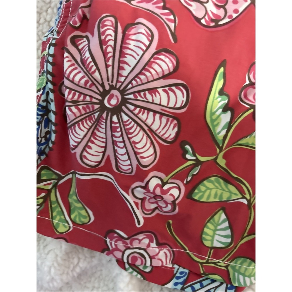 Vilebrequin Medium Floral Elephant Swim Trunks Shorts Bahama Red Blue Green View 3